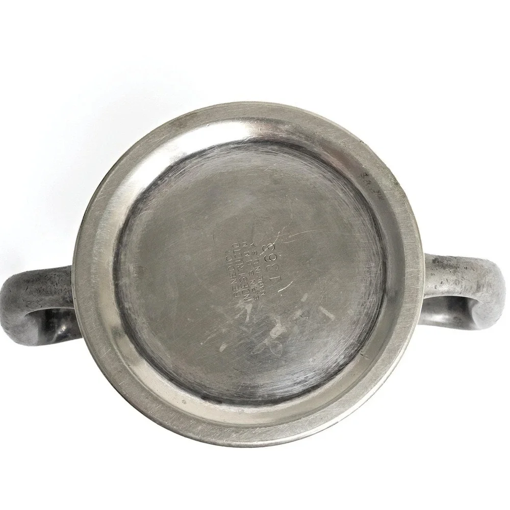Vintage 1920s DeLuxe Cafe Silver Metal Art Deco Restaurant Sugar Bowl Asheville